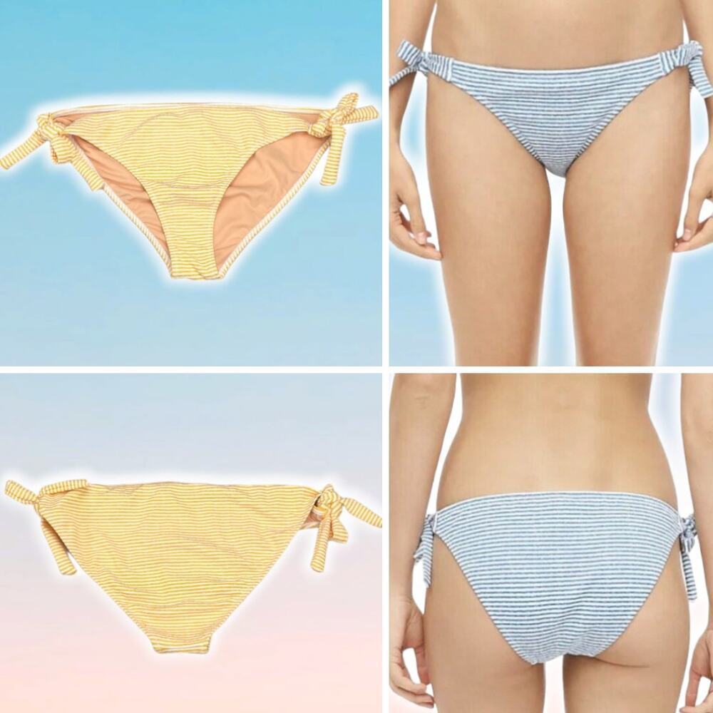 NWT J.CREW Bikini Side Tie Lowrider Bottom Sz 3X Stripe Print
